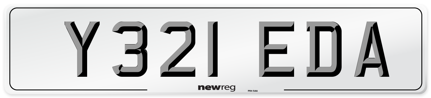 Y321 EDA Number Plate from New Reg